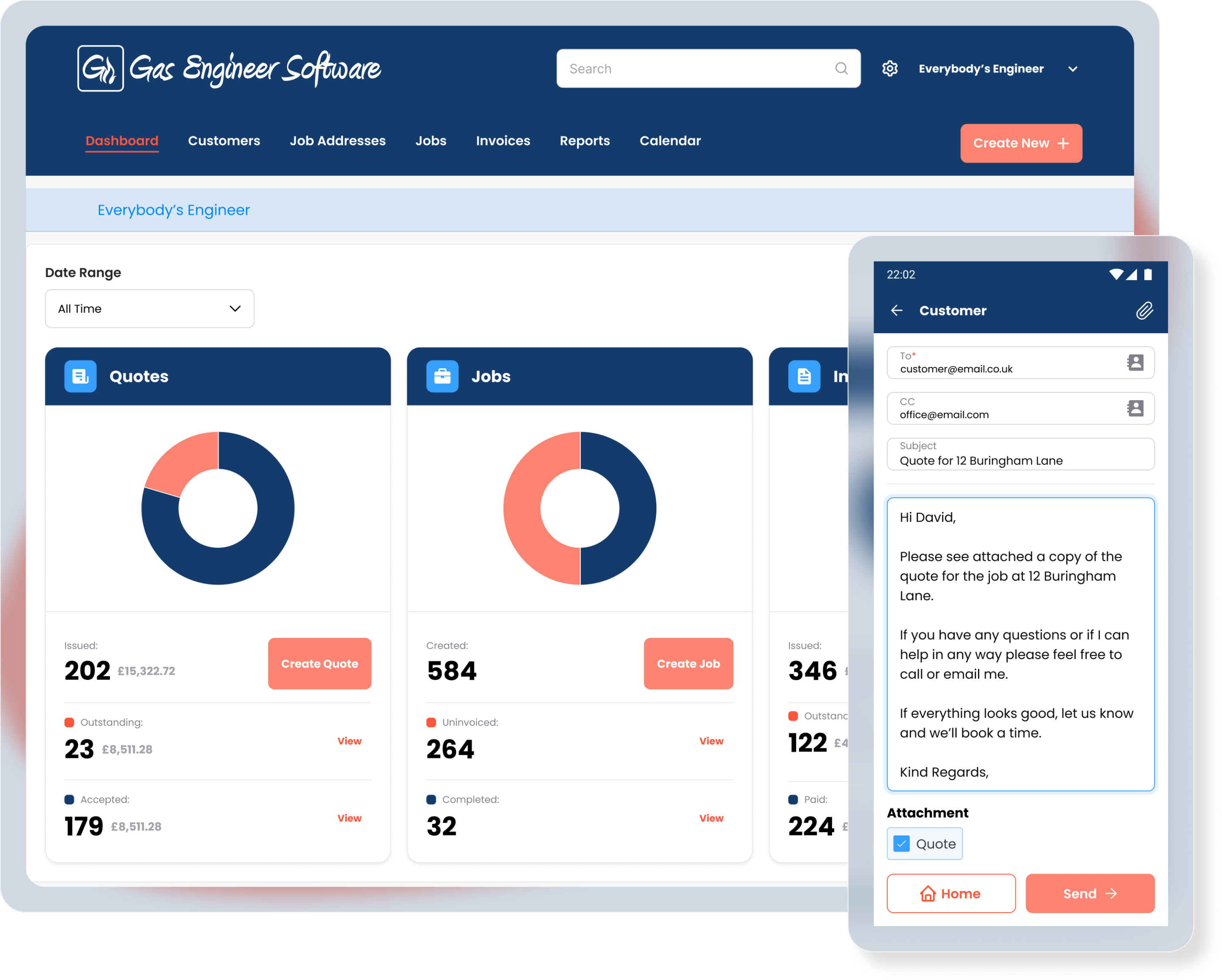 Build quotes Job Management App Works on Mobile