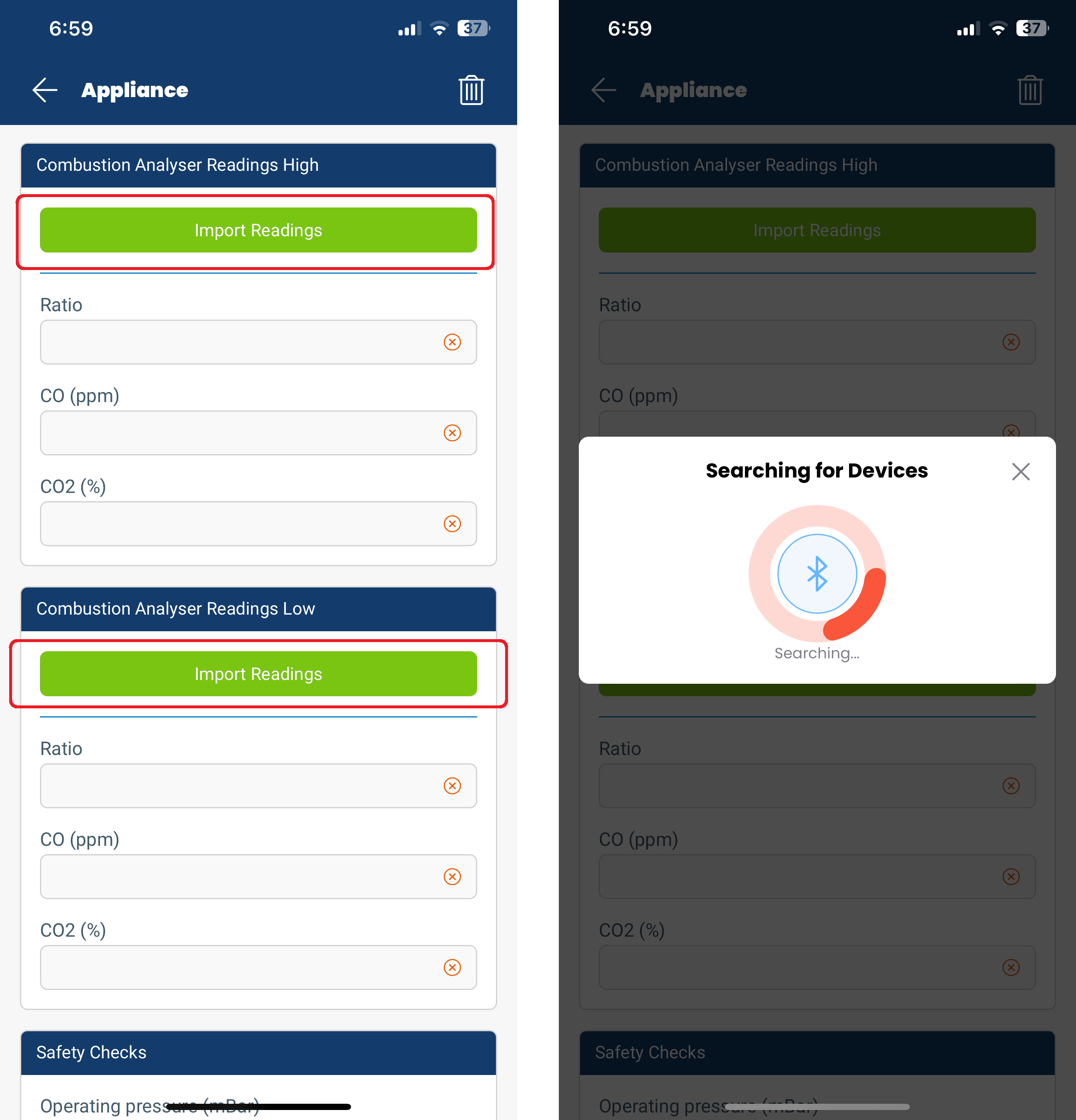 Connecting your flue gas analyser