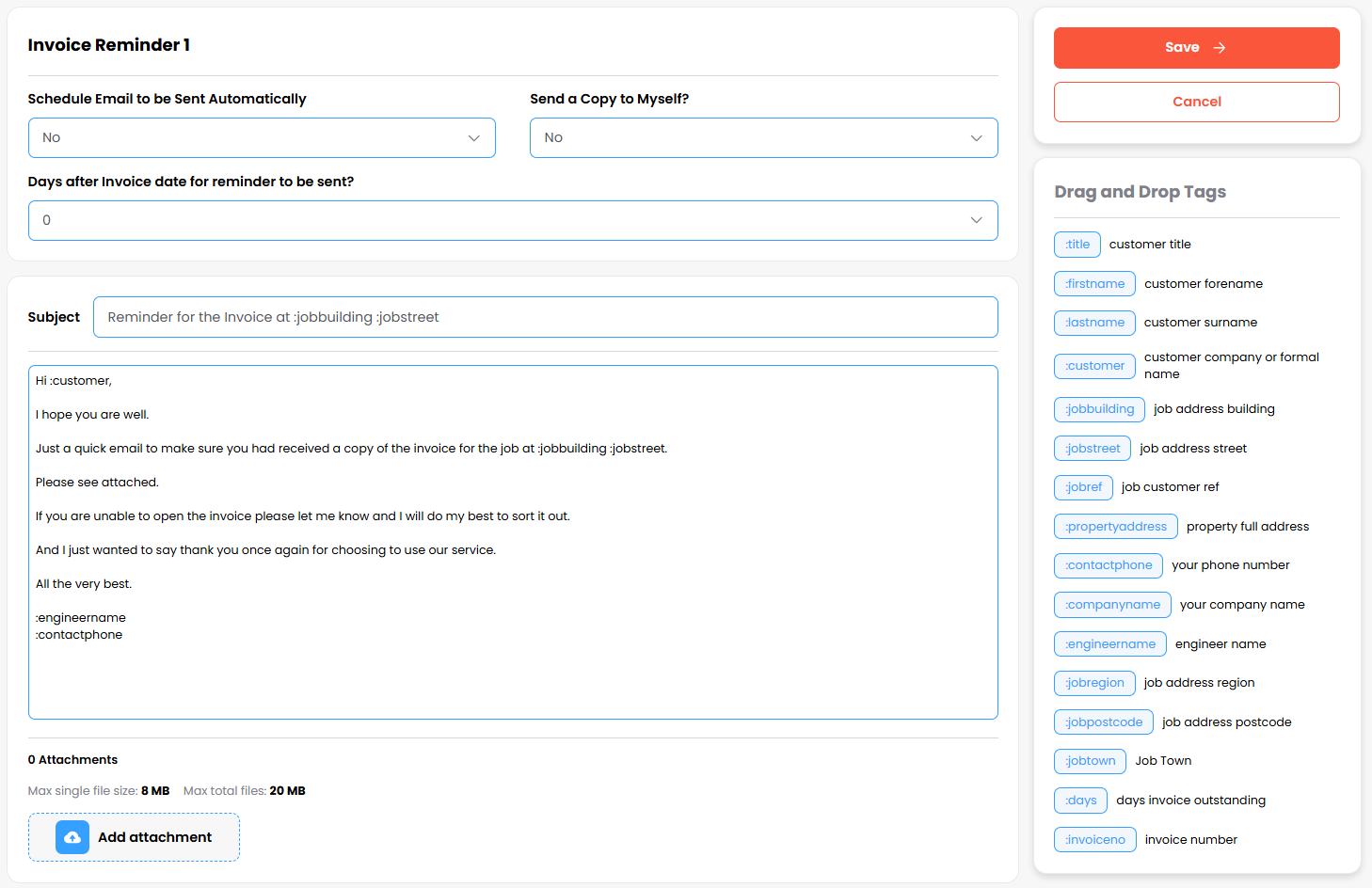 Invoice reminder editor Connect your Gas Engineer Software account to Crezco for simple, fast payments