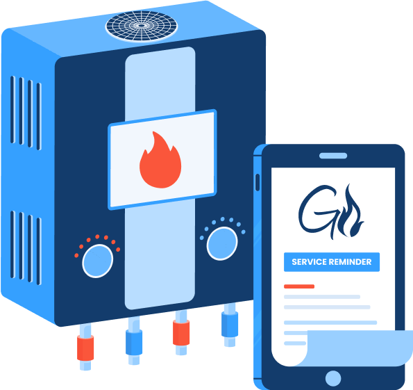 Gas boiler with gas engineer software