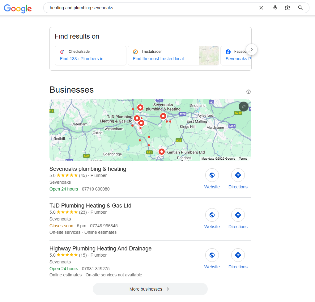 sevenoaks heating and plumbing review results