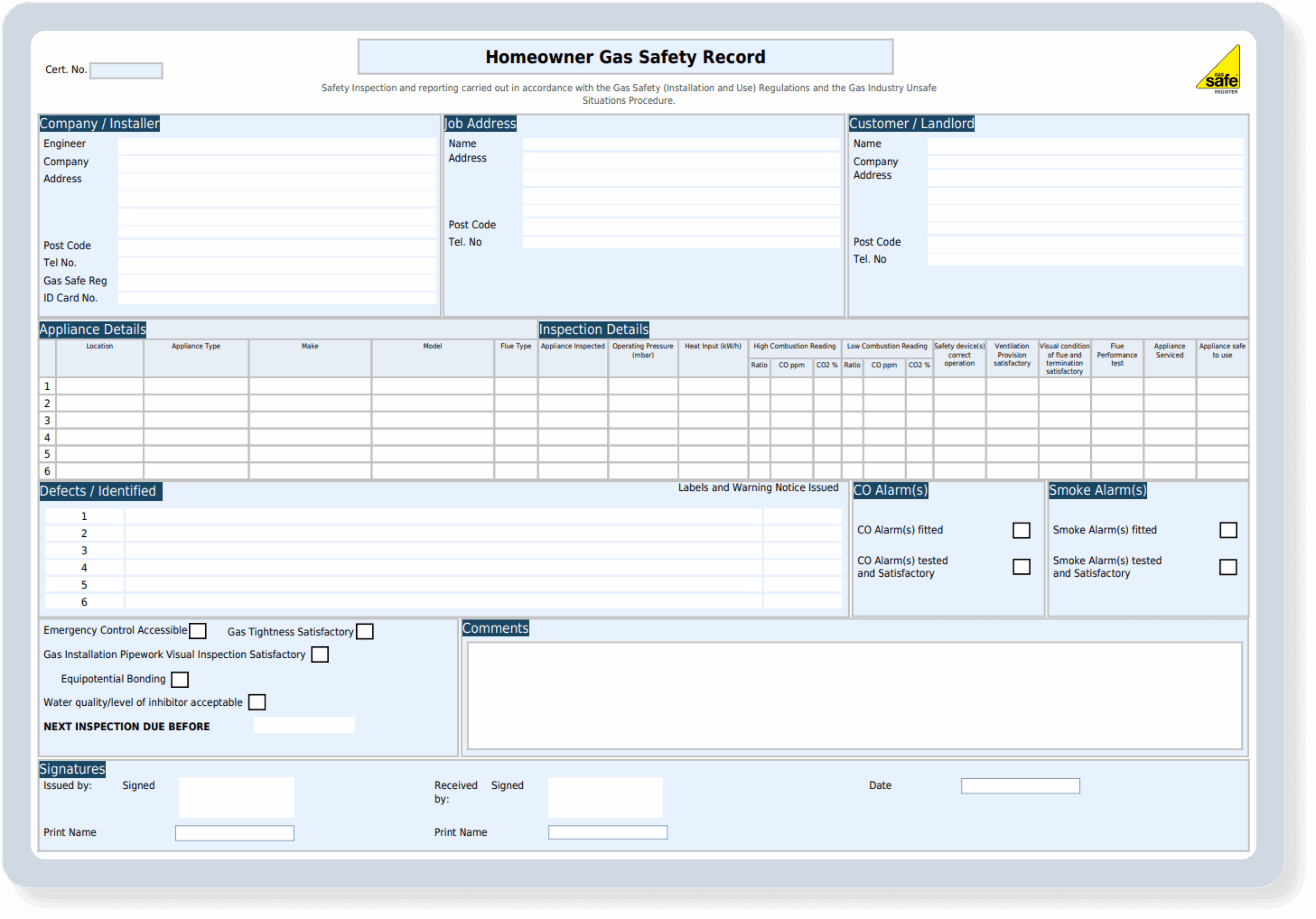 Gas Engineer Software CP12 Certificate-min