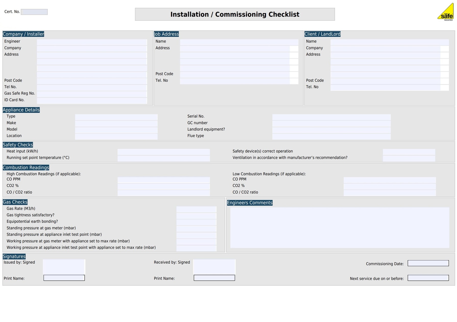 Installation Commissioning Checklist scaled Sample image of the legionella risk assessment template