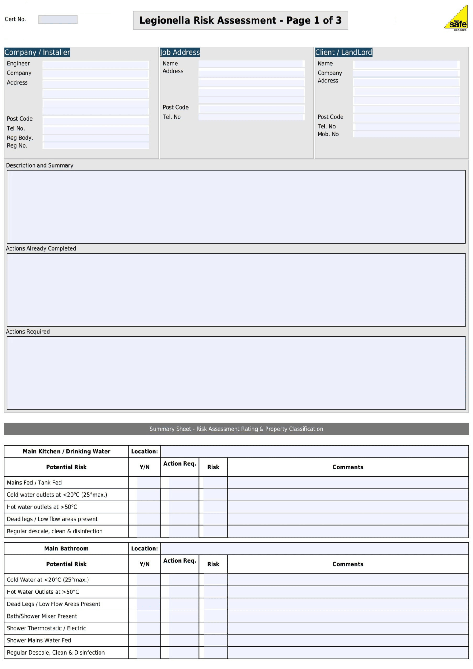 Legionella Risk Assessment scaled Sample image of the legionella risk assessment template
