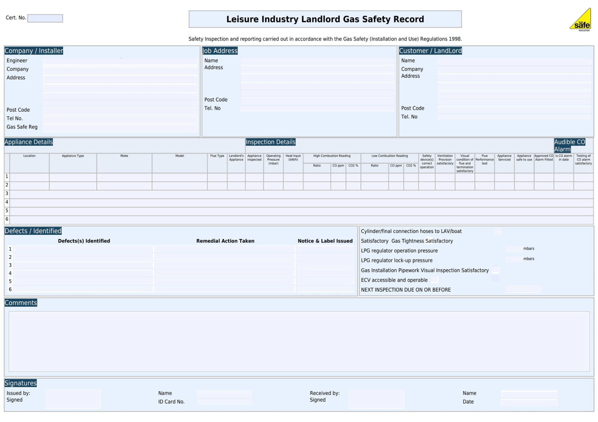 Leisure-Industry-Landlord-Gas-Safety-Record-min Sample image of the legionella risk assessment template